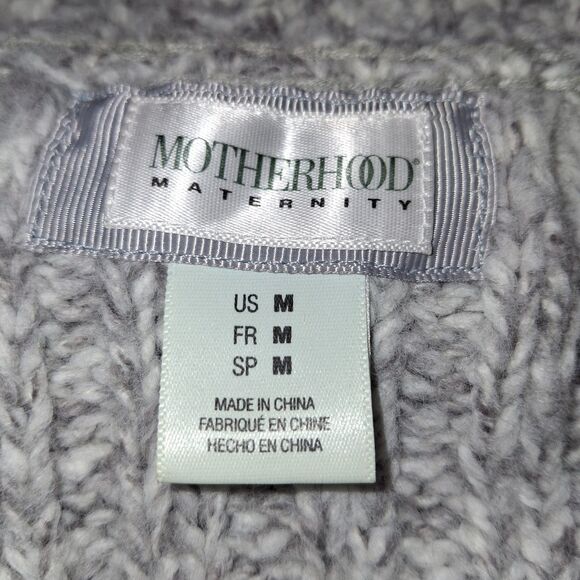 Motherhood Maternity Cardigan Women’s Medium Grey Knit Open Front Sweater - Picture 12 of 14